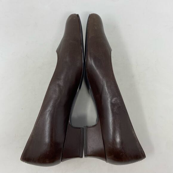 Trotters Brown Leather Doris Block Kitten Heel Pump Womens Size 8 - Picture 6 of 8